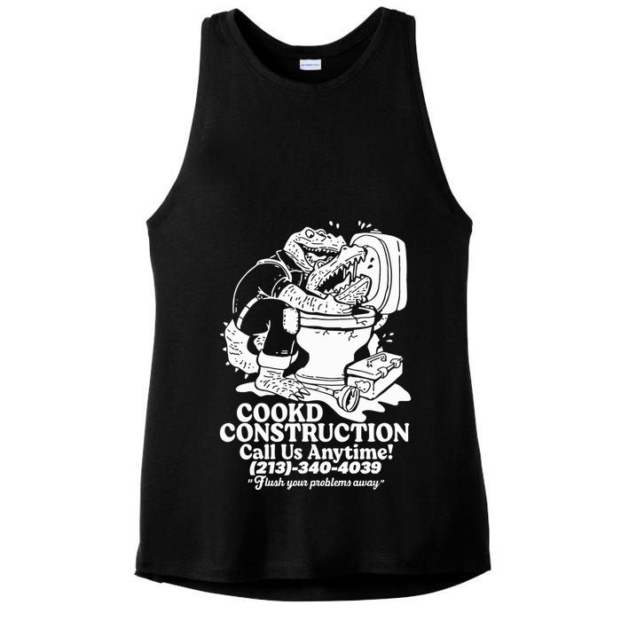 Cookd Construction Call Us Anytime 213 340 4039 Flush Your Problems Away Ladies PosiCharge Tri-Blend Wicking Tank