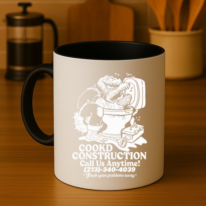 Cookd Construction Call Us Anytime 213 340 4039 Flush Your Problems Away Mug