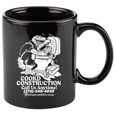 Cookd Construction Call Us Anytime 213 340 4039 Flush Your Problems Away 11oz C Handle Ceramic Mug