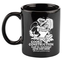 Cookd Construction Call Us Anytime 213 340 4039 Flush Your Problems Away 11oz C Handle Ceramic Mug