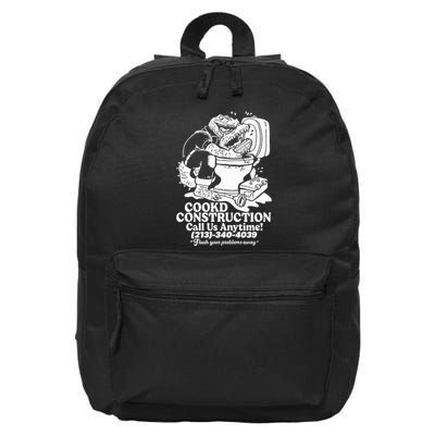Cookd Construction Call Us Anytime 213 340 4039 Flush Your Problems Away 16 in Basic Backpack
