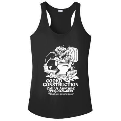 Cookd Construction Call Us Anytime 213 340 4039 Flush Your Problems Away Ladies PosiCharge Competitor Racerback Tank