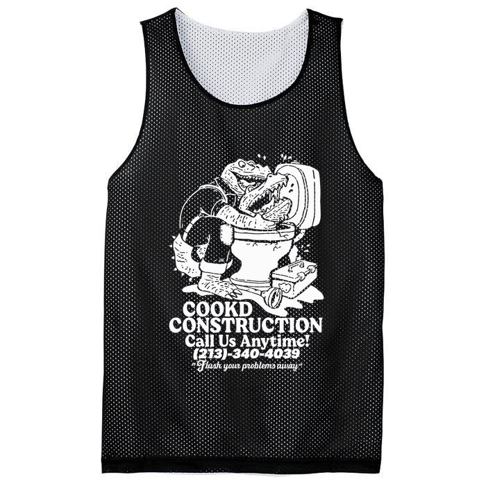 Cookd Construction Call Us Anytime 213 340 4039 Flush Your Problems Away Mesh Reversible Basketball Jersey Tank