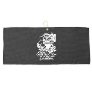 Cookd Construction Call Us Anytime 213 340 4039 Flush Your Problems Away Large Microfiber Waffle Golf Towel