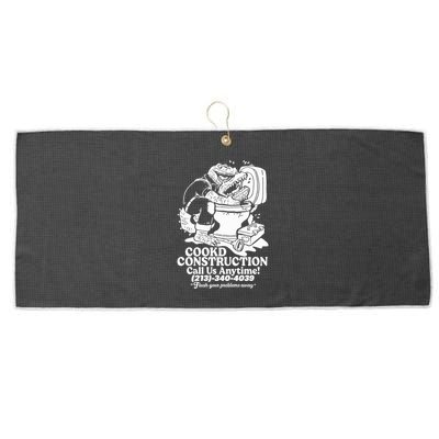 Cookd Construction Call Us Anytime 213 340 4039 Flush Your Problems Away Large Microfiber Waffle Golf Towel