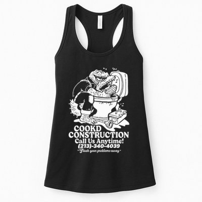 Cookd Construction Call Us Anytime 213 340 4039 Flush Your Problems Away Womens Tank Top