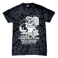 Cookd Construction Call Us Anytime 213 340 4039 Flush Your Problems Away Tie-Dye T-Shirt