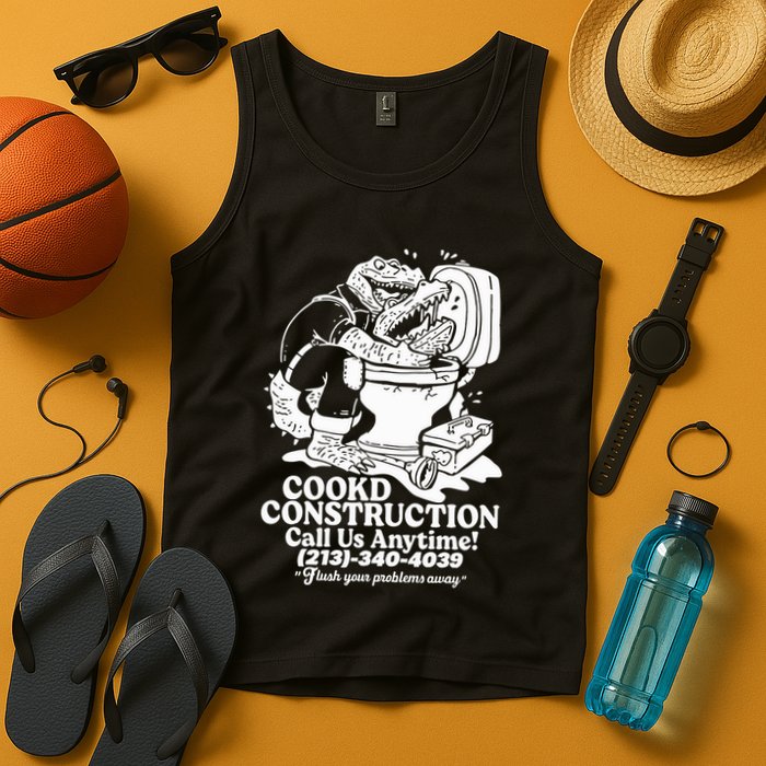 Cookd Construction Call Us Anytime 213 340 4039 Flush Your Problems Away Tank Top