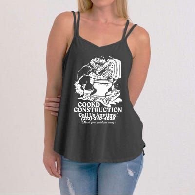 Cookd Construction Call Us Anytime 213 340 4039 Flush Your Problems Away Women's Strappy Tank