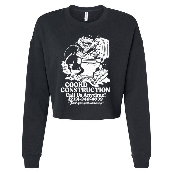 Cookd Construction Call Us Anytime 213 340 4039 Flush Your Problems Away Cropped Pullover Crew
