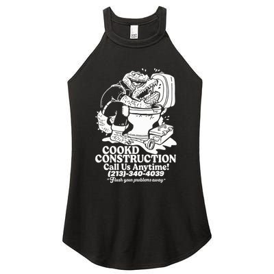 Cookd Construction Call Us Anytime 213 340 4039 Flush Your Problems Away Women's Perfect Tri Rocker Tank
