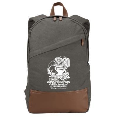 Cookd Construction Call Us Anytime 213 340 4039 Flush Your Problems Away Cotton Canvas Backpack