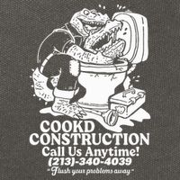 Cookd Construction Call Us Anytime 213 340 4039 Flush Your Problems Away Cotton Canvas Backpack