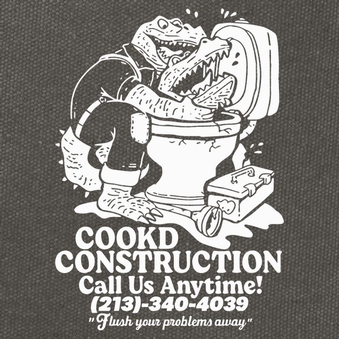 Cookd Construction Call Us Anytime 213 340 4039 Flush Your Problems Away Cotton Canvas Backpack