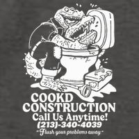 Cookd Construction Call Us Anytime 213 340 4039 Flush Your Problems Away Vector Backpack