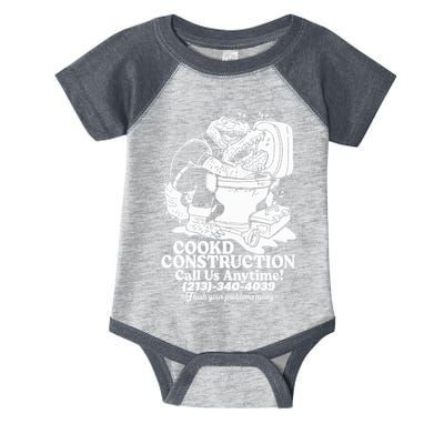 Cookd Construction Call Us Anytime 213 340 4039 Flush Your Problems Away Infant Baby Jersey Bodysuit