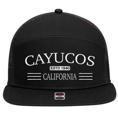 Cayucos California 7 Panel Mesh Trucker Snapback Hat