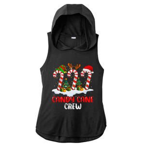 Candy Cane Crew Christmas Funny Family Matching Pajamas Ladies PosiCharge Tri-Blend Wicking Draft Hoodie Tank