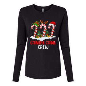 Candy Cane Crew Christmas Funny Family Matching Pajamas Womens Cotton Relaxed Long Sleeve T-Shirt