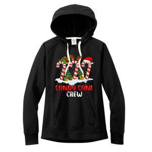 Candy Cane Crew Christmas Funny Family Matching Pajamas Women's Fleece Hoodie