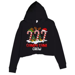 Candy Cane Crew Christmas Funny Family Matching Pajamas Crop Fleece Hoodie