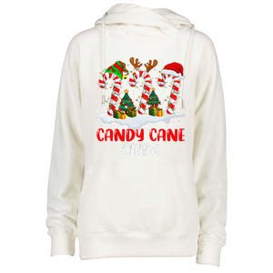 Candy Cane Crew Christmas Funny Family Matching Pajamas Womens Funnel Neck Pullover Hood