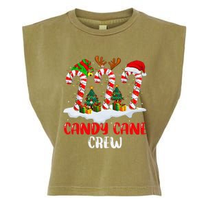 Candy Cane Crew Christmas Funny Family Matching Pajamas Garment-Dyed Women's Muscle Tee