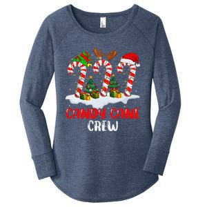 Candy Cane Crew Christmas Funny Family Matching Pajamas Women's Perfect Tri Tunic Long Sleeve Shirt