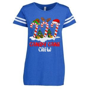 Candy Cane Crew Christmas Funny Family Matching Pajamas Enza Ladies Jersey Football T-Shirt