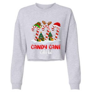 Candy Cane Crew Christmas Funny Family Matching Pajamas Cropped Pullover Crew