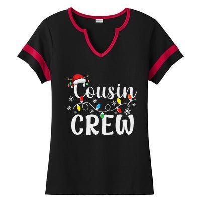 Cousin Crew Christmas Cousins Christmas Matching Family Ladies Halftime Notch Neck Tee