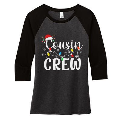 Cousin Crew Christmas Cousins Christmas Matching Family Women's Tri-Blend 3/4-Sleeve Raglan Shirt