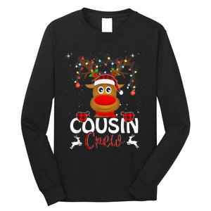 Cousin Crew Christmas Reindeer Santa Hat Matching Pajama Long Sleeve Shirt