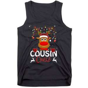 Cousin Crew Christmas Reindeer Santa Hat Matching Pajama Tank Top