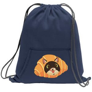 Croissant Cat Sweatshirt Cinch Pack Bag