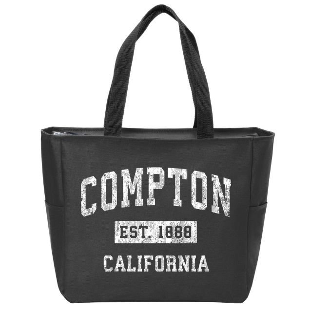 Compton California Ca Vintage Sports Zip Tote Bag