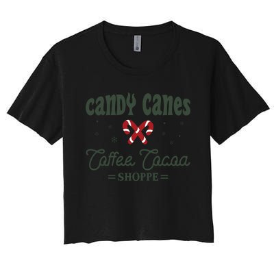 Candy Canes Women's Crop Top Tee