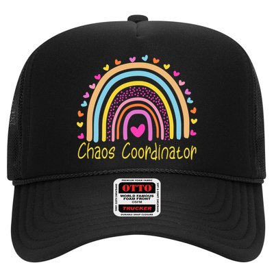 Childcare Chaos Coordinator Teacher Daycare Provider Rainbow Gift Trucker Hat