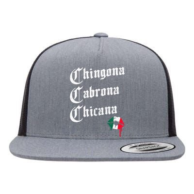 Chingona Cabrona Chicana K.iss Funny Mexican Flat Bill Trucker Hat