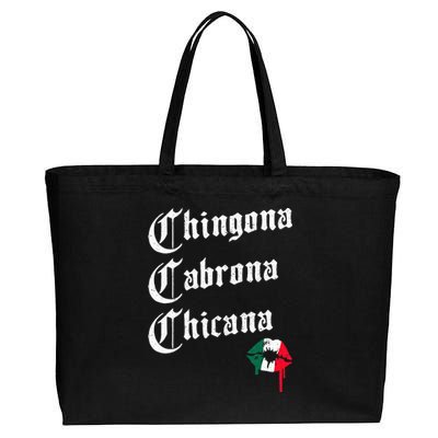 Chingona Cabrona Chicana K.iss Funny Mexican Cotton Canvas Jumbo Tote