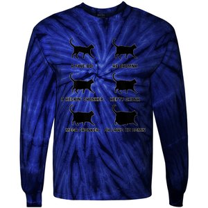 Chonk Cat Chart Tie-Dye Long Sleeve Shirt