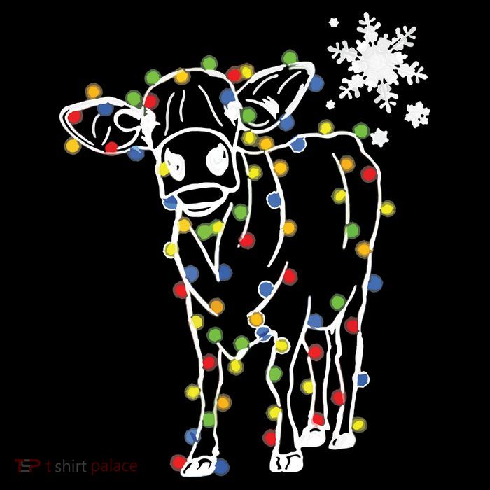 Cute Cow Christmas Lights Snow Lover Family Pajama Gifts Baby Bodysuit