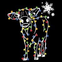 Cute Cow Christmas Lights Snow Lover Family Pajama Gifts Kids Sweatshirt