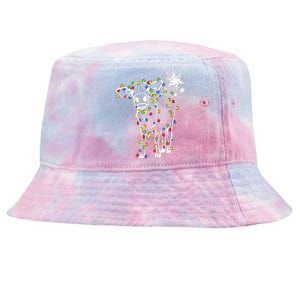 Cute Cow Christmas Lights Snow Lover Family Pajama Gifts Tie-Dyed Bucket Hat