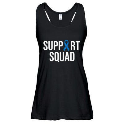 Colorectal Cancer Colon Cancer Blue Ribbon Ladies Essential Flowy Tank