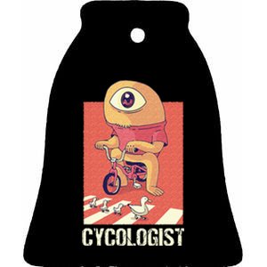 Cycologist Cyclist Cycling Bike Biking Biker Bicycle Ceramic Bell Ornament