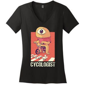 Cycologist Cyclist Cycling Bike Biking Biker Bicycle Women's V-Neck T-Shirt