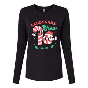 Christmas Candy Cane Crew Cute Matching Family Womens Cotton Relaxed Long Sleeve T-Shirt