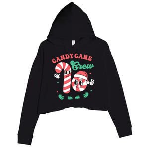 Christmas Candy Cane Crew Cute Matching Family Crop Fleece Hoodie