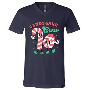 Christmas Candy Cane Crew Cute Matching Family V-Neck T-Shirt